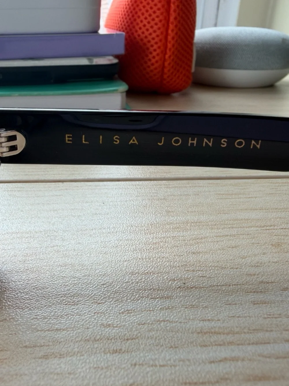 Elisa Johnson Jane Mini in Gloss Black Lens Sunglasses w/ Case